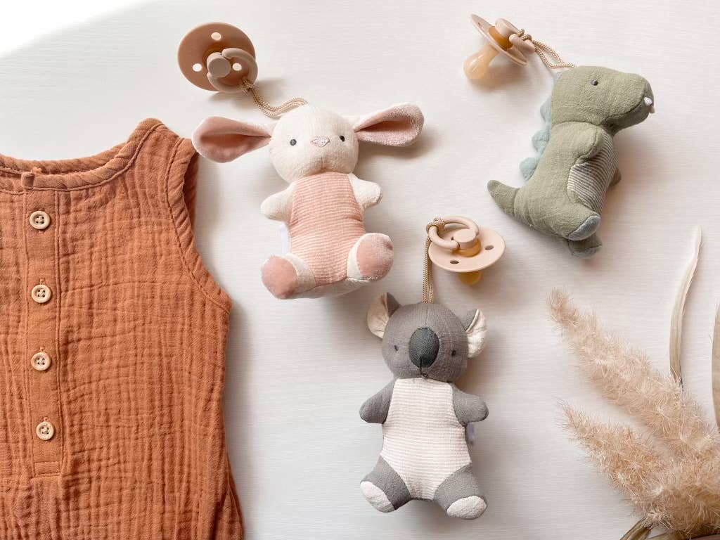 Bitzy Pal Natural Rubber Pacifier & Plush