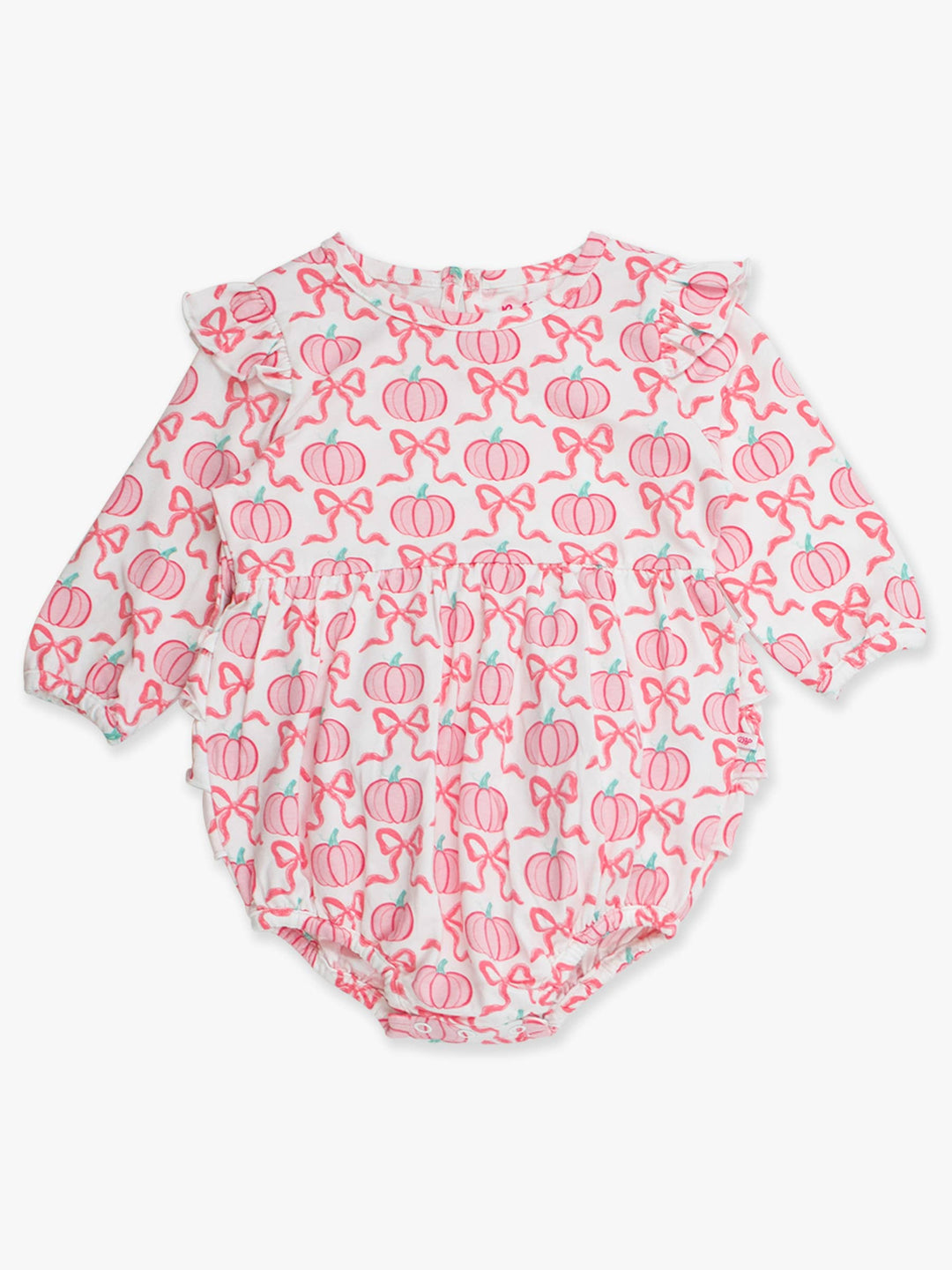 Pink Pumpkins Long Sleeve Bubble Romper