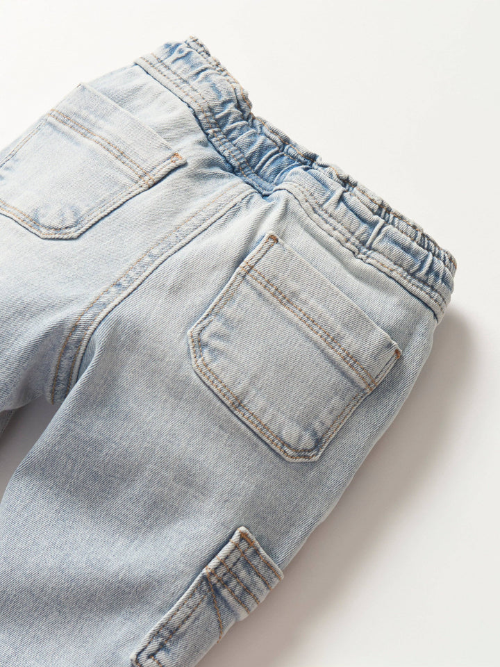 Cargo Denim Jogger - Light Wash