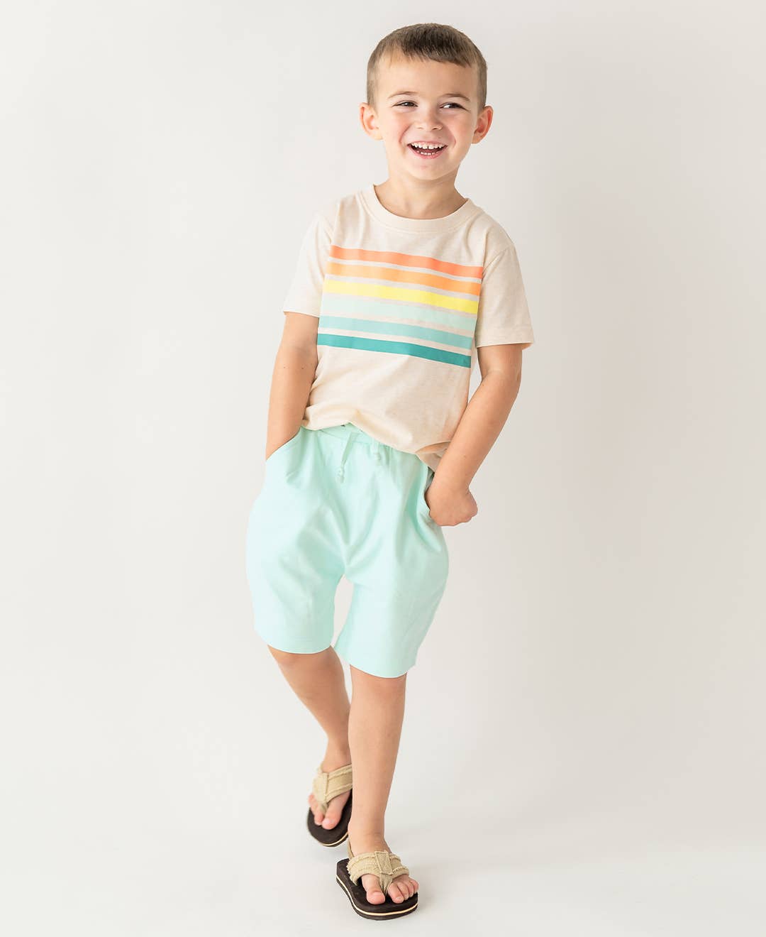 Boys Light Aqua Jogger Shorts