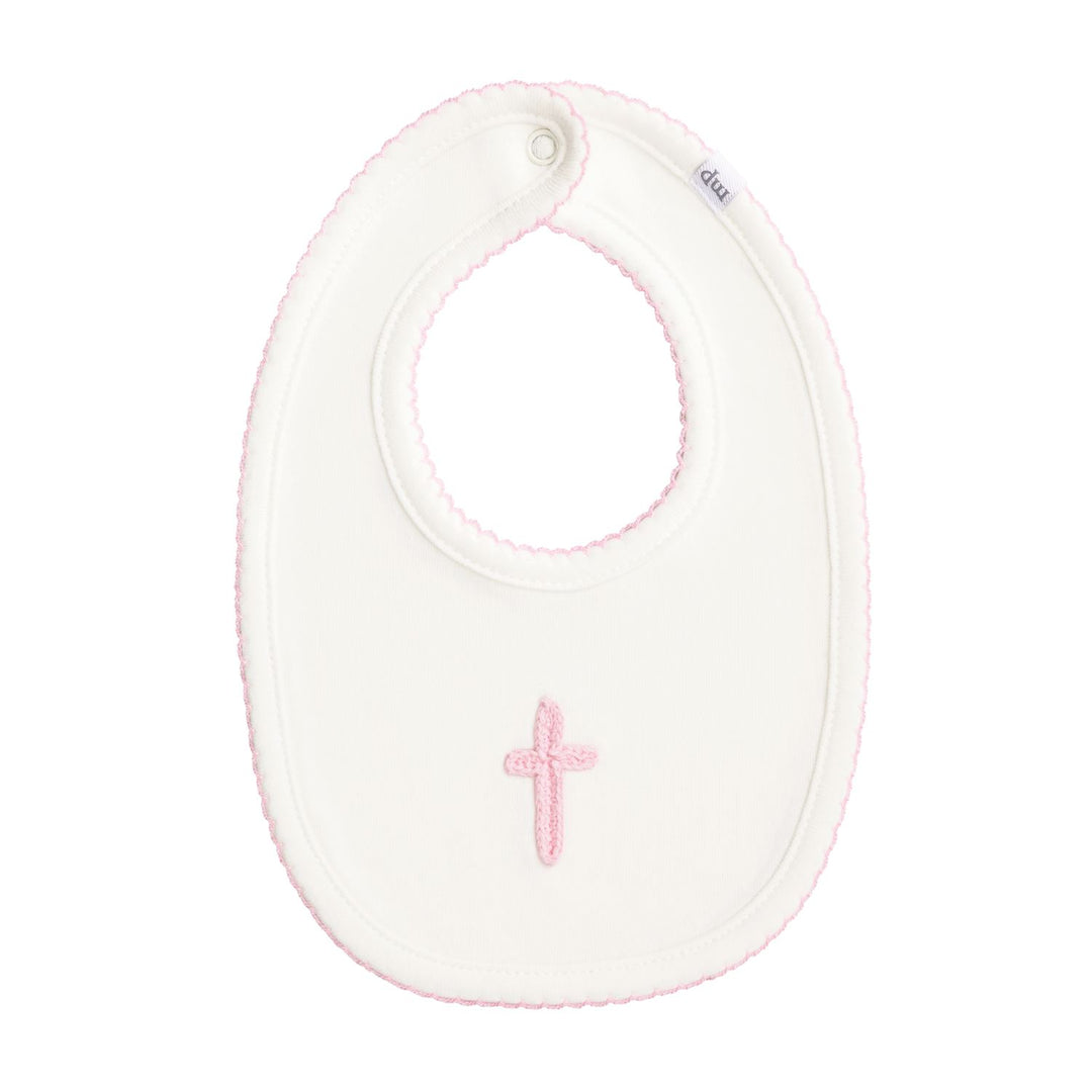 Pink Crochet Cross Bib