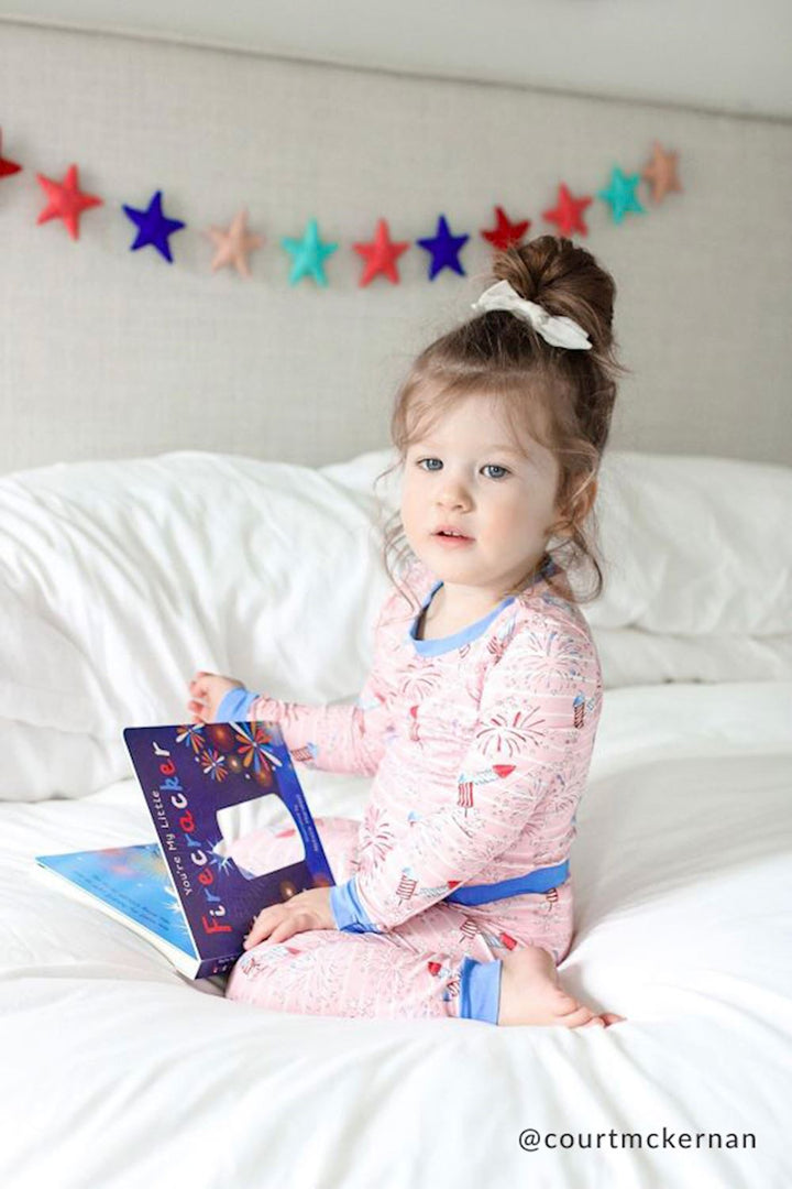 Pink Firework Glow Pj Set