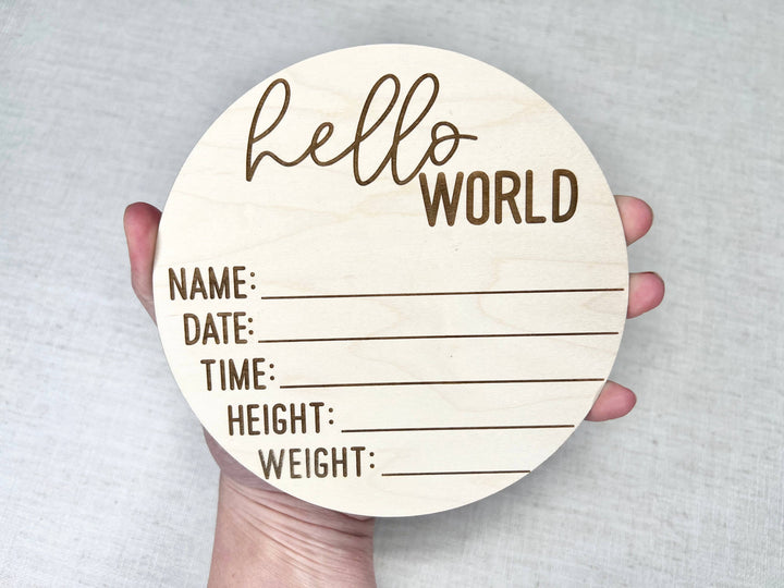 Baby Birth Announcement - Hello World Birth Stats Sign