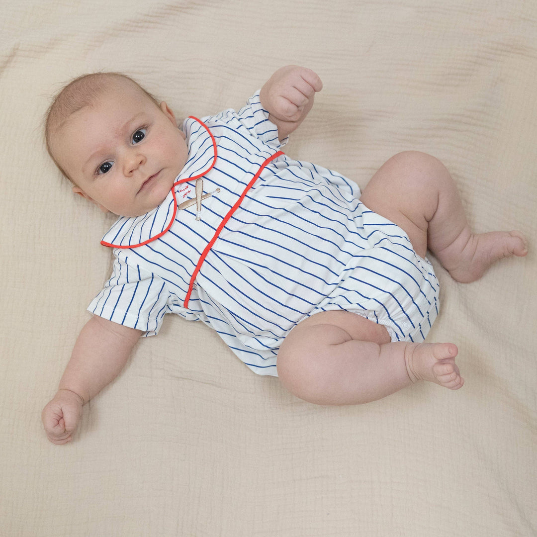 Baseball Stripe - Classic Box Pleat Bubble