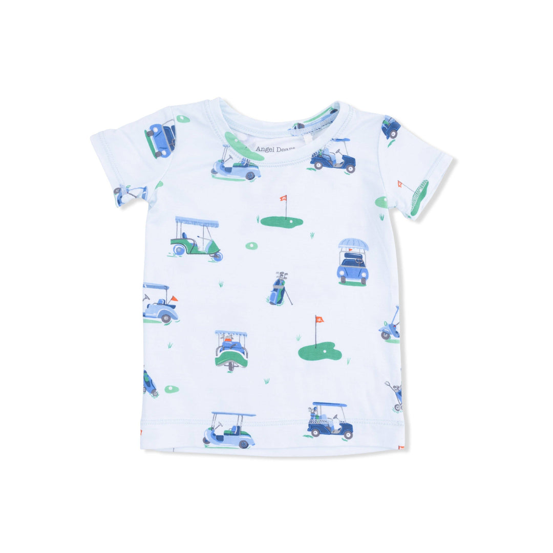 Vintage Golf Carts Blue - Short Sleeve Loungewear Set