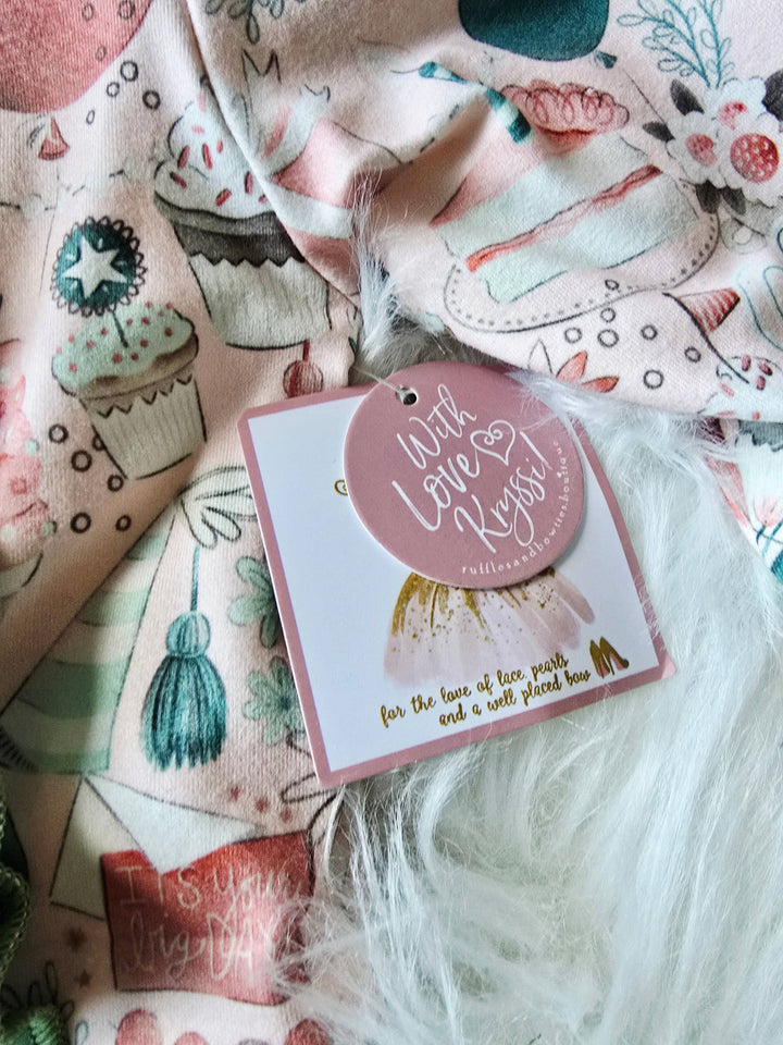 Baby Girls Sleeper - Peach & Green Floral 1St Birthday