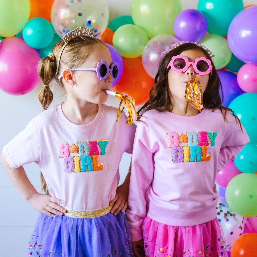 Birthday Girl Patch Sweatshirt - Kids Birthday Sweatshirt