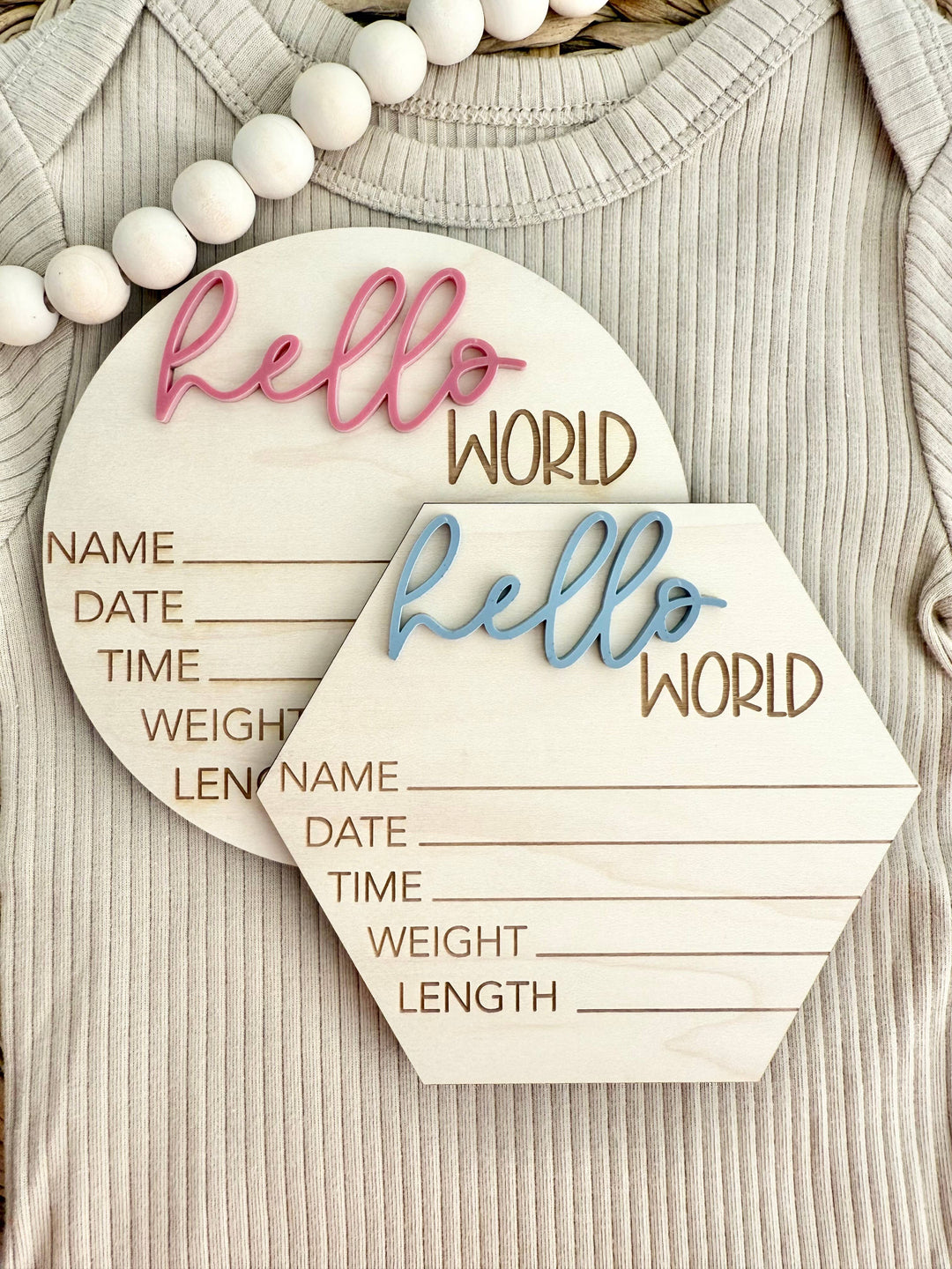 Hello World Baby Announcement - 3D