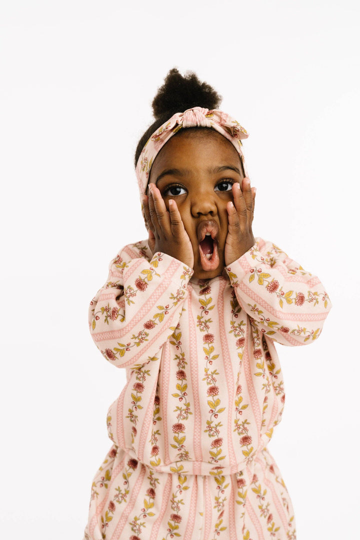 Vintage Floral Stripe Sweatsuit