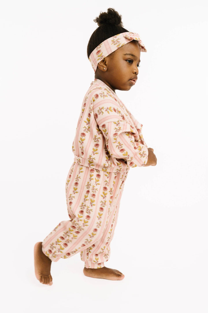 Vintage Floral Stripe Sweatsuit
