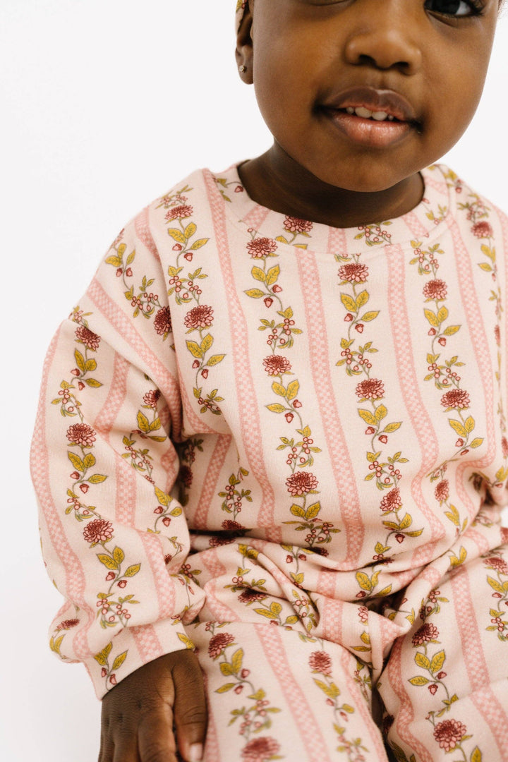Vintage Floral Stripe Sweatsuit