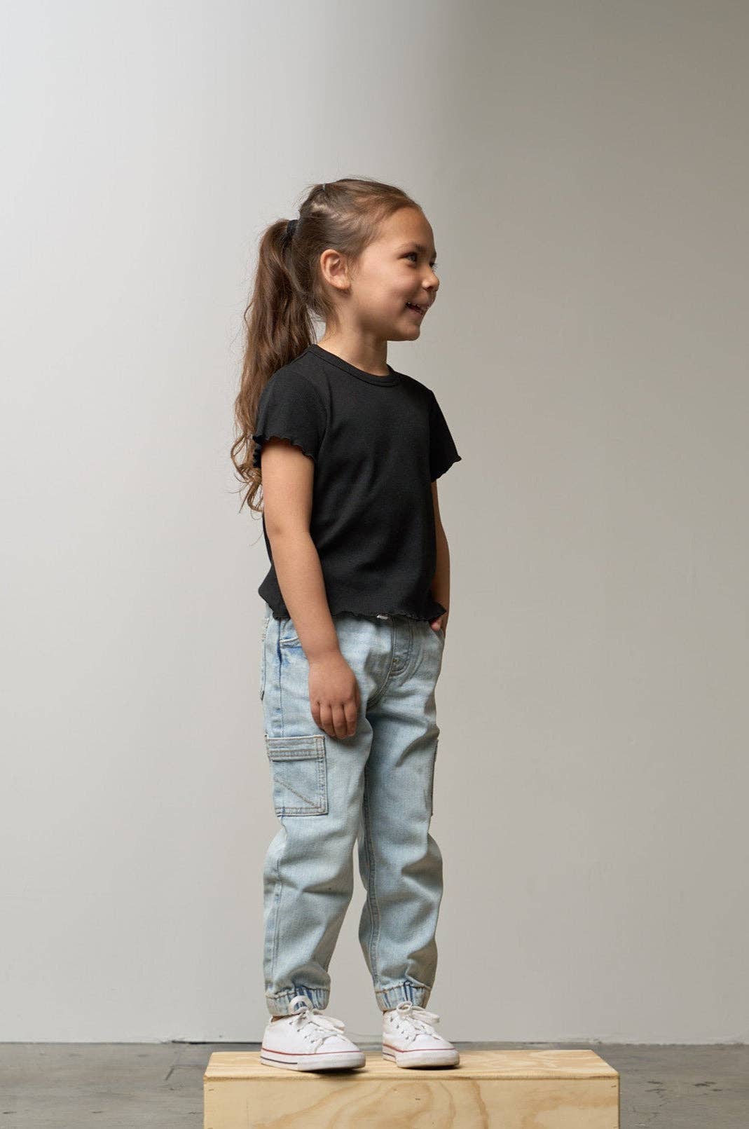 Cargo Denim Jogger - Light Wash