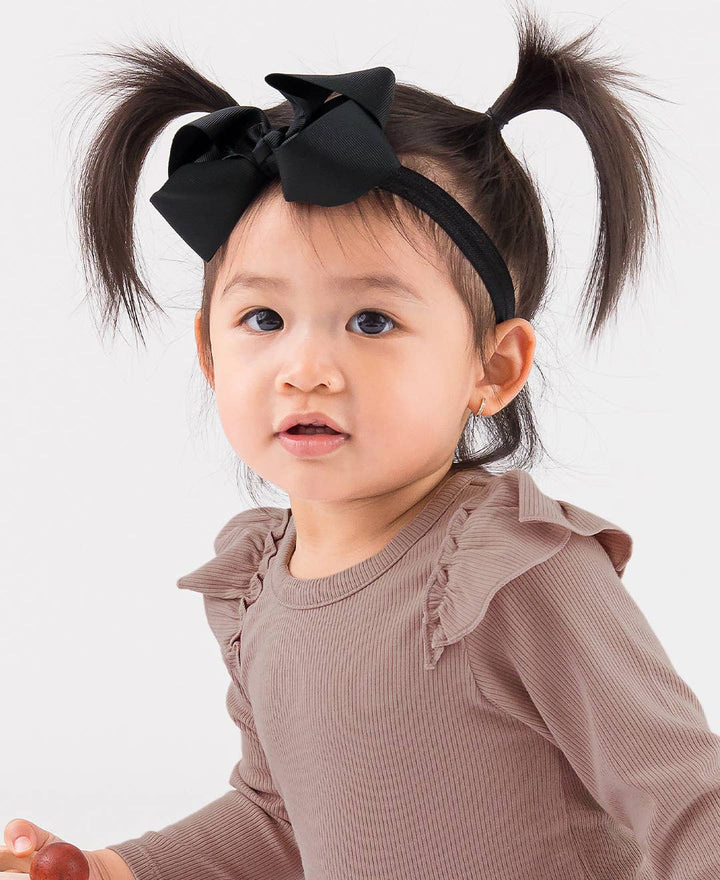 Girls Black Bow Headband