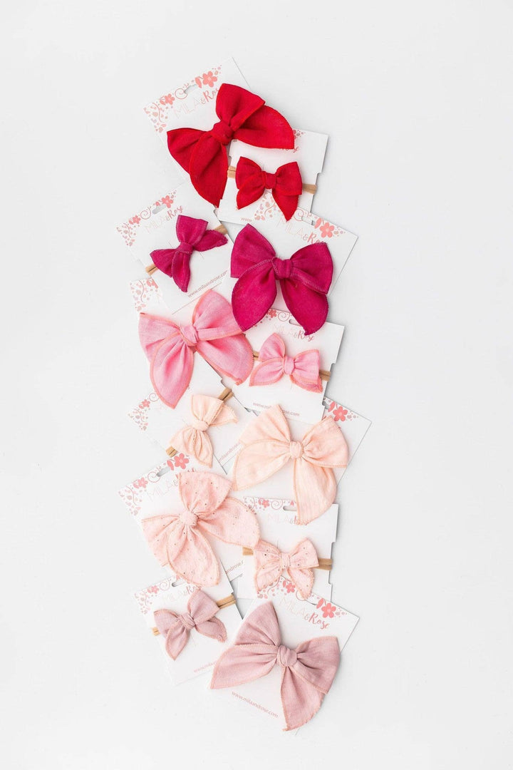 Classic Hair Bow - Vintage Pink