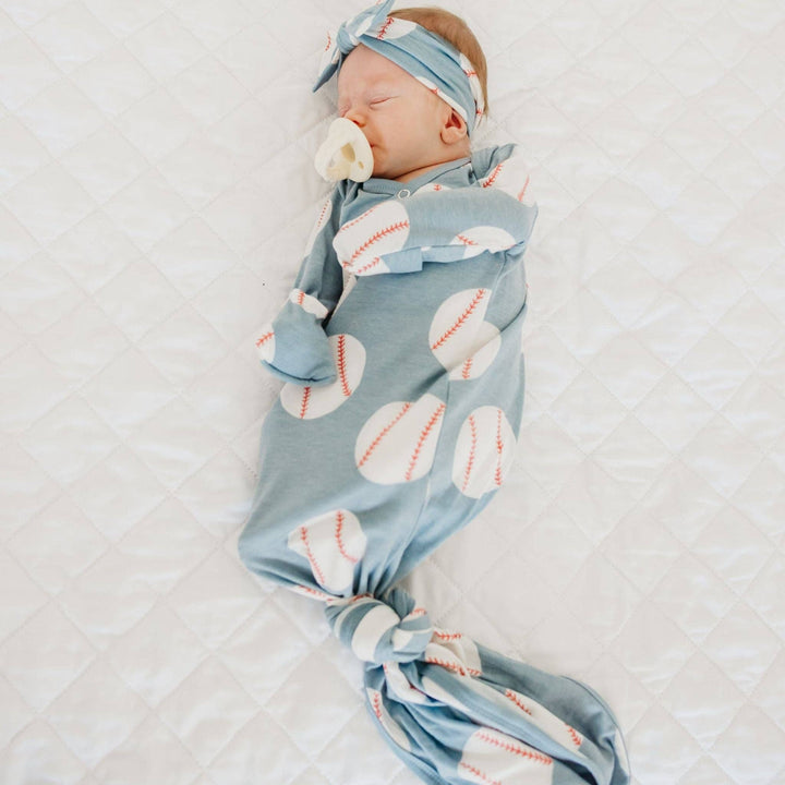 Newborn Knotted Gown - Slugger
