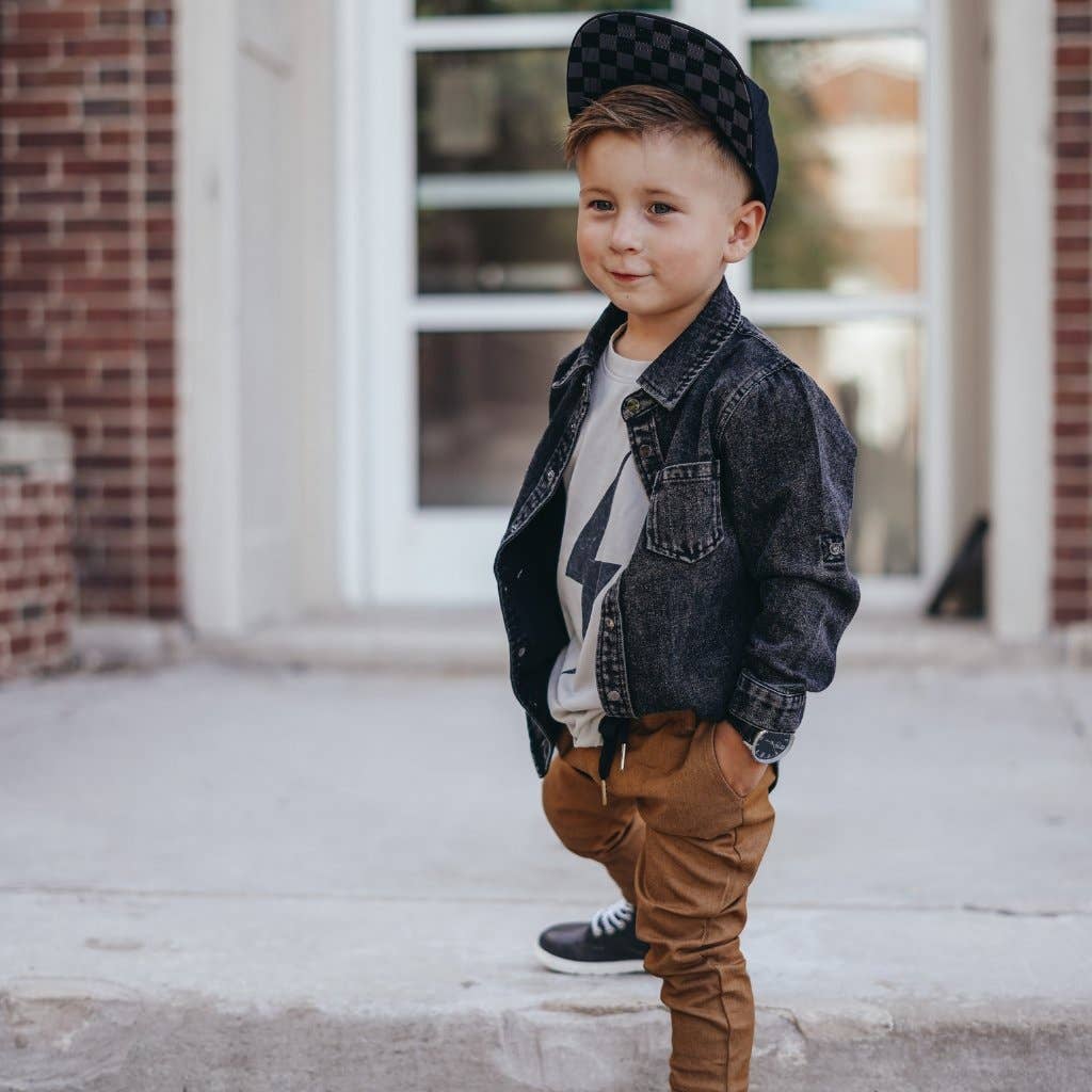 Boys Clothes Greige Acid Wash Spark Tee - USA Made