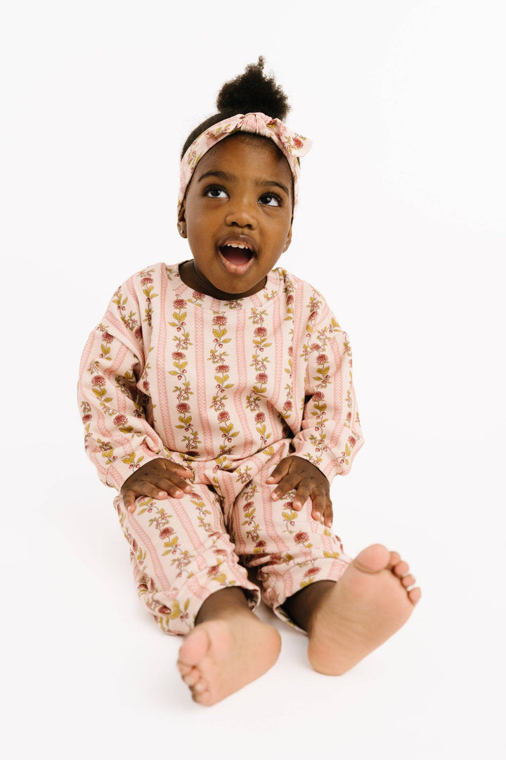 Vintage Floral Stripe Sweatsuit
