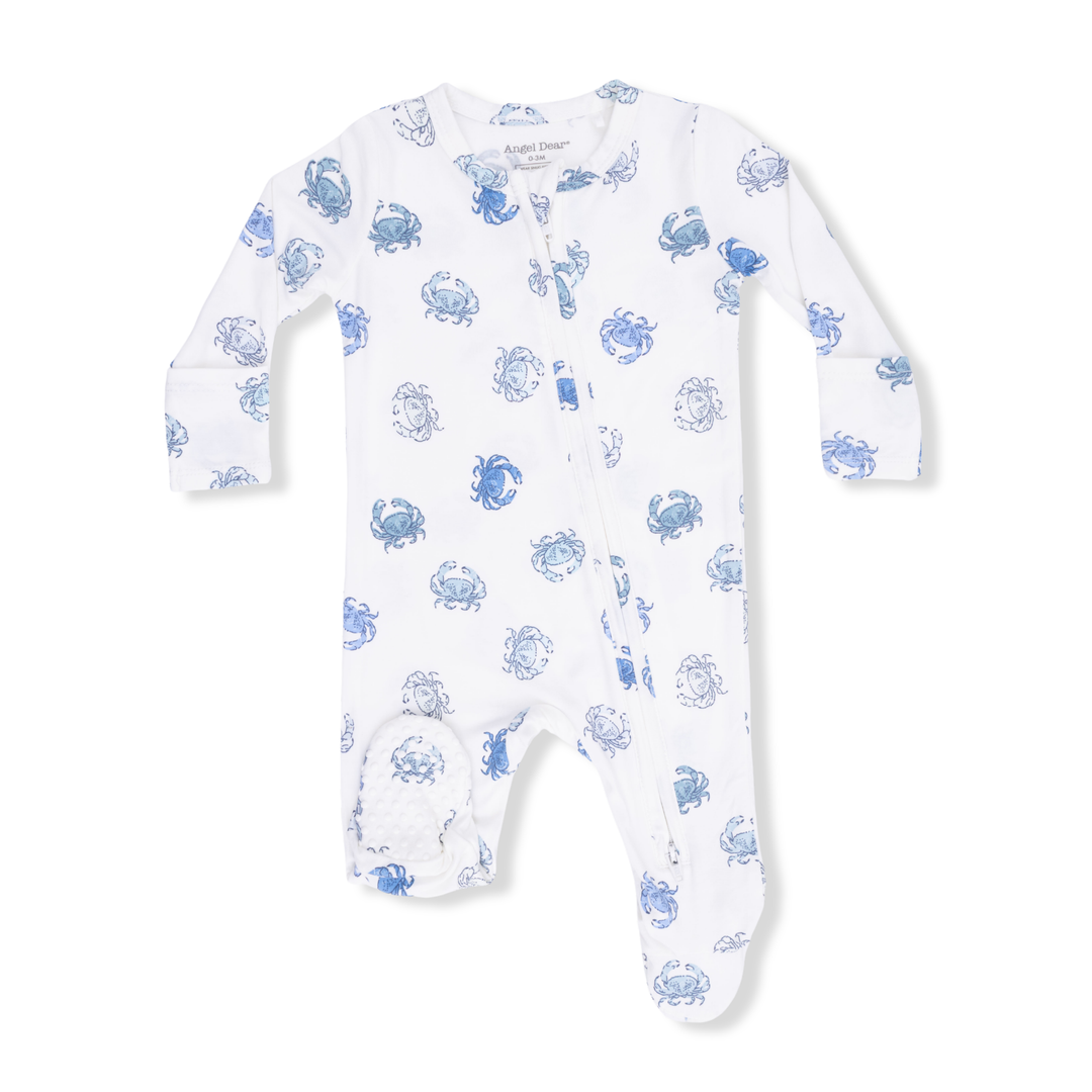 Blue Crabs - 2 Way Zipper Footie