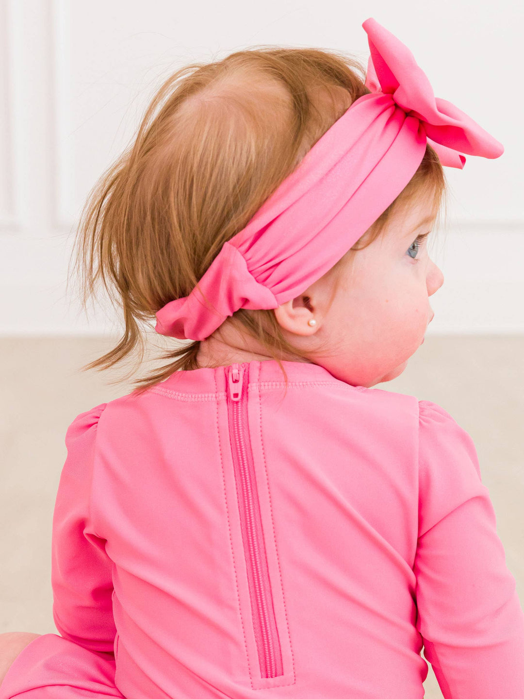 Girls Rose Shimmer Swim + Active Bow Headband