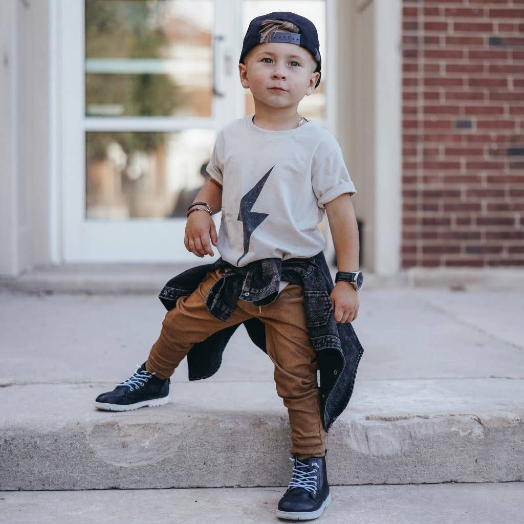 Boys Clothes Greige Acid Wash Spark Tee - USA Made