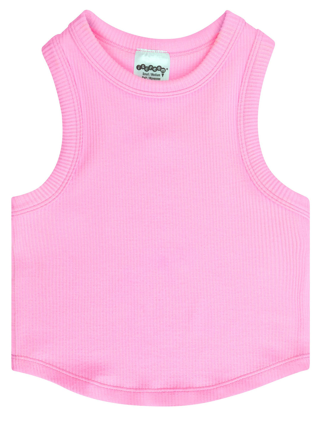 Rose Cropped Ribbed Racerback Tank Top (Youth M/L (10-14))