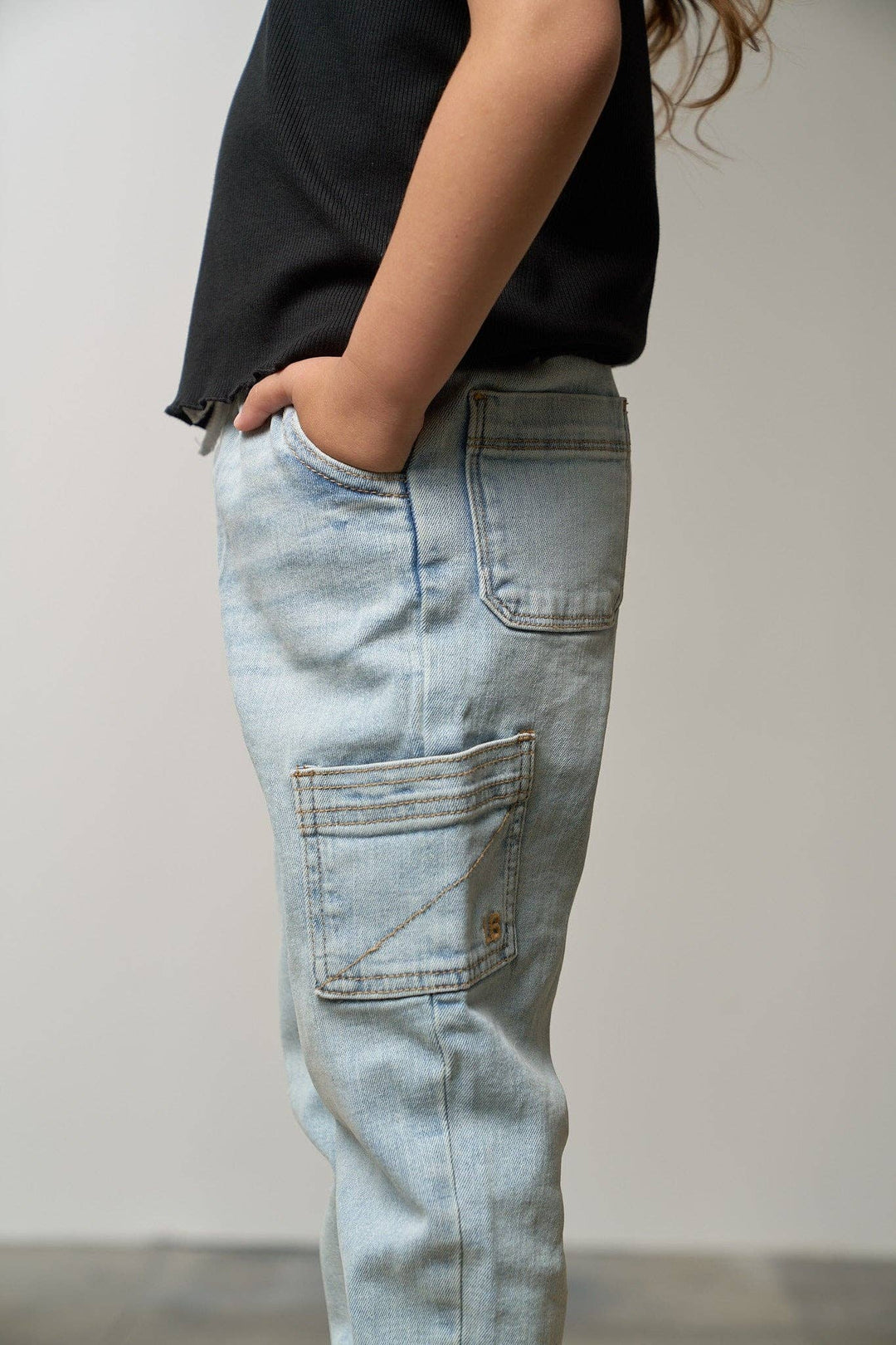 Cargo Denim Jogger - Light Wash