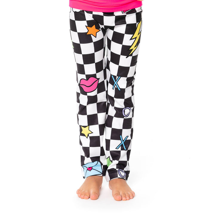 Little Girls (4-6x) B&W Checkered w/ Icons Print