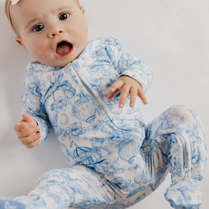 Bamboo Zip-Up Footie Pajama - Vintage Carnival