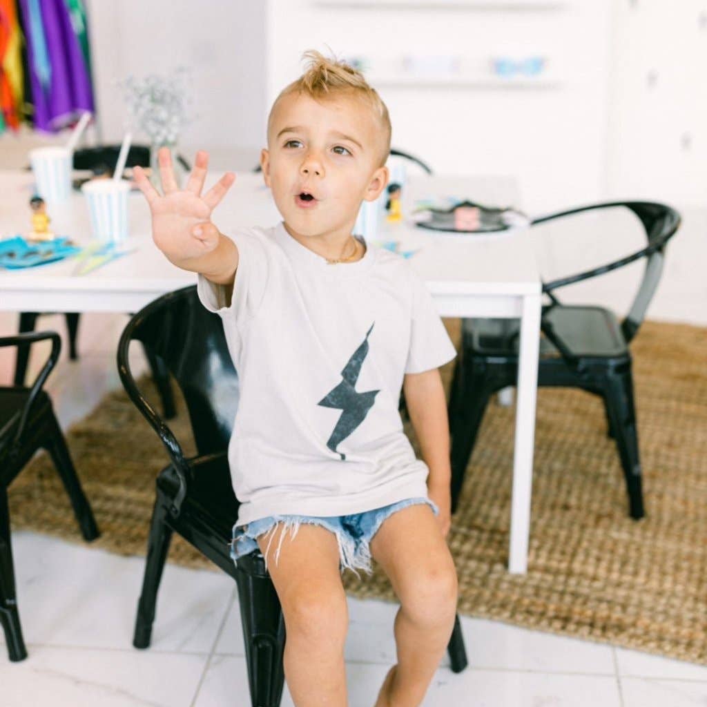 Boys Clothes Greige Acid Wash Spark Tee - USA Made