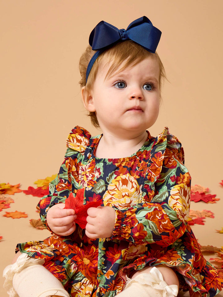 Girls Dark Navy Bow Headband