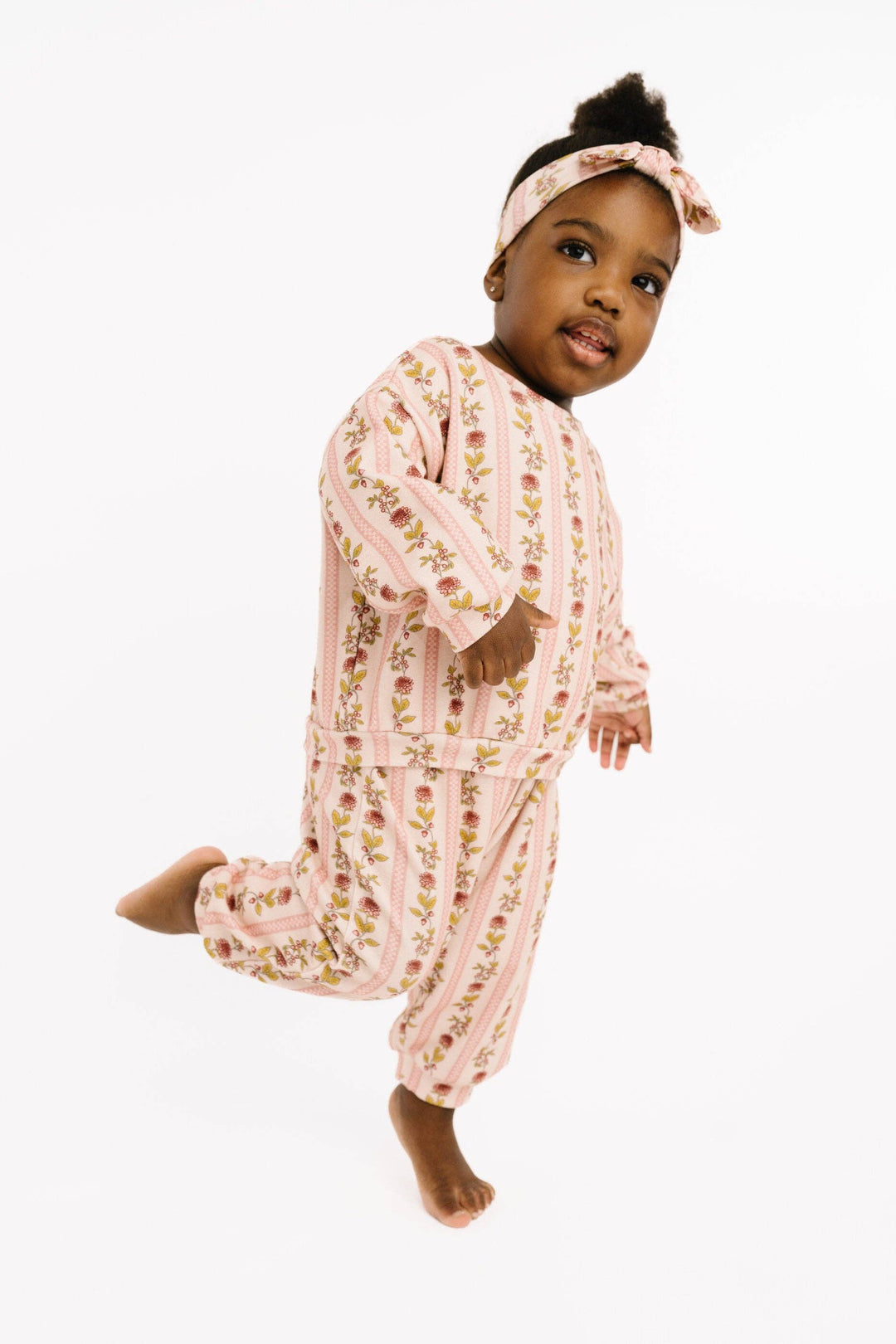 Vintage Floral Stripe Sweatsuit