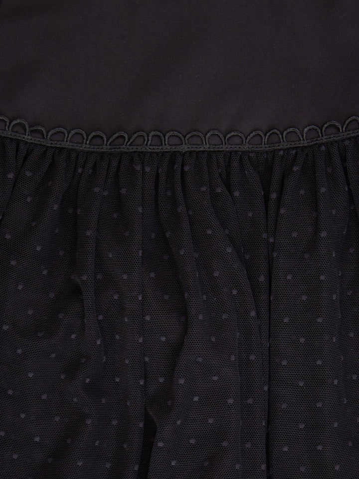 Black Long Sleeve Tulle Dress & Bloomer Set