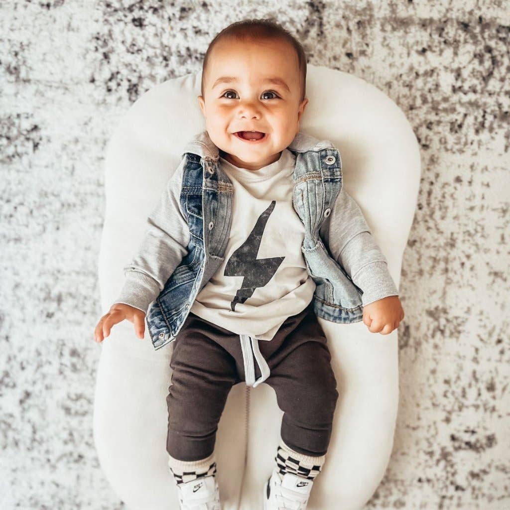 Boys Clothes Greige Acid Wash Spark Tee - USA Made