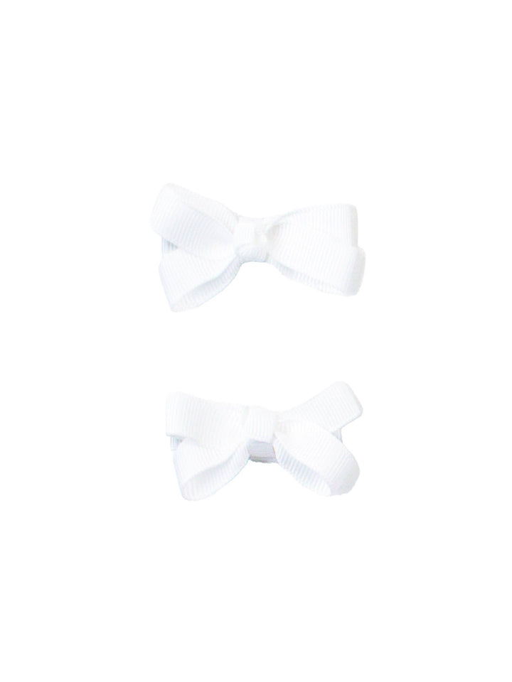Girls White Mini Bow Hair Clip Set