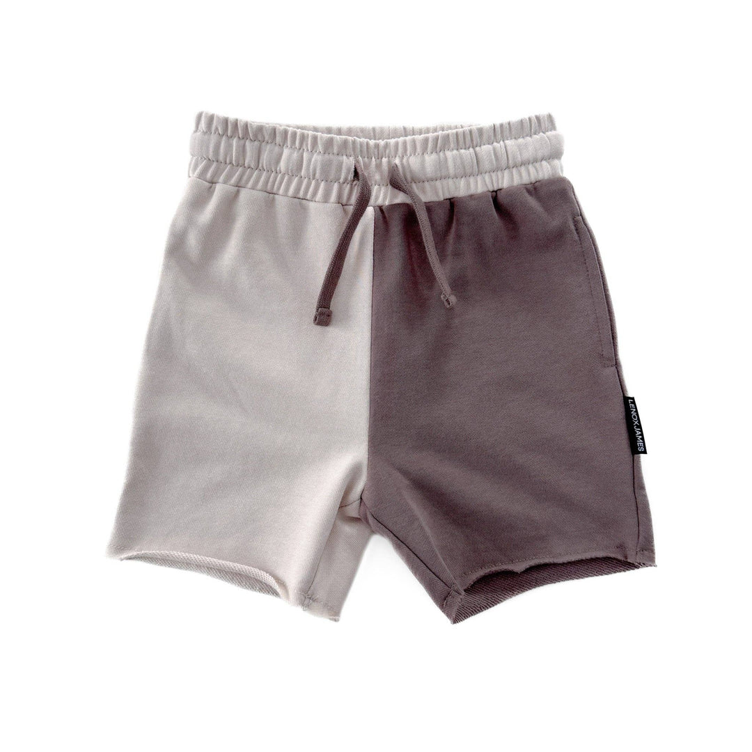 COLOR BLOCK SHORTS - MOCHA