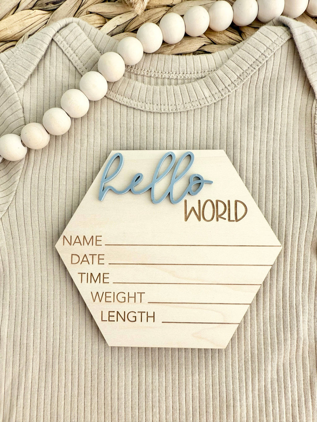 Hello World Baby Announcement - 3D