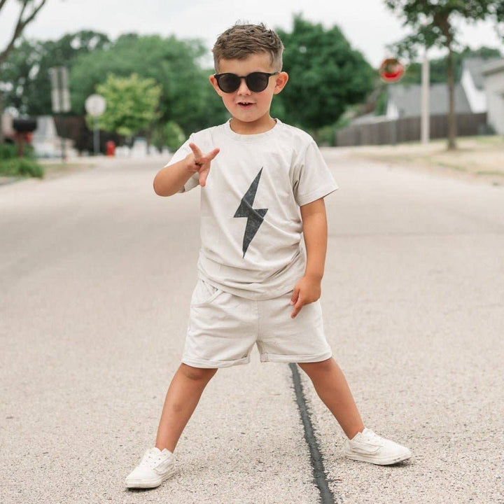 Boys Clothes Greige Acid Wash Spark Tee - USA Made
