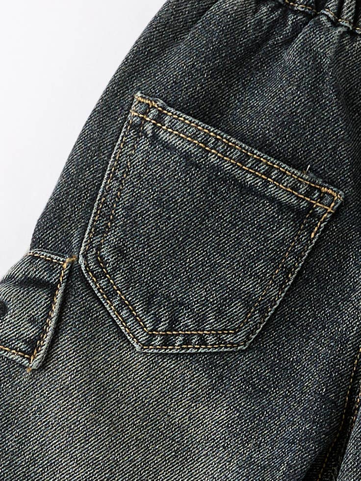 Girls Bow Stretch Wide-Leg Jeans No Belt