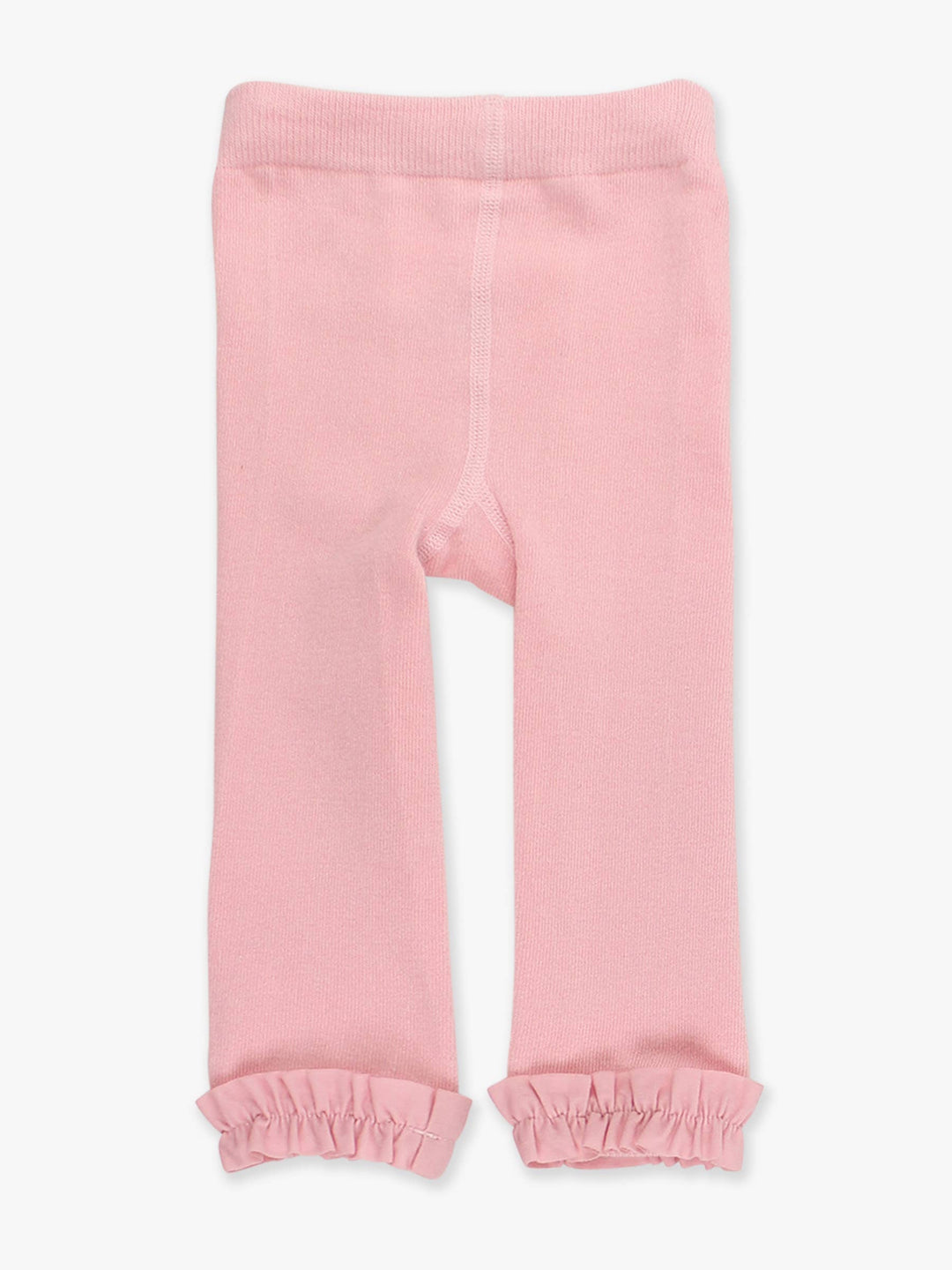 Girls Pink Footless Ruffle Tights