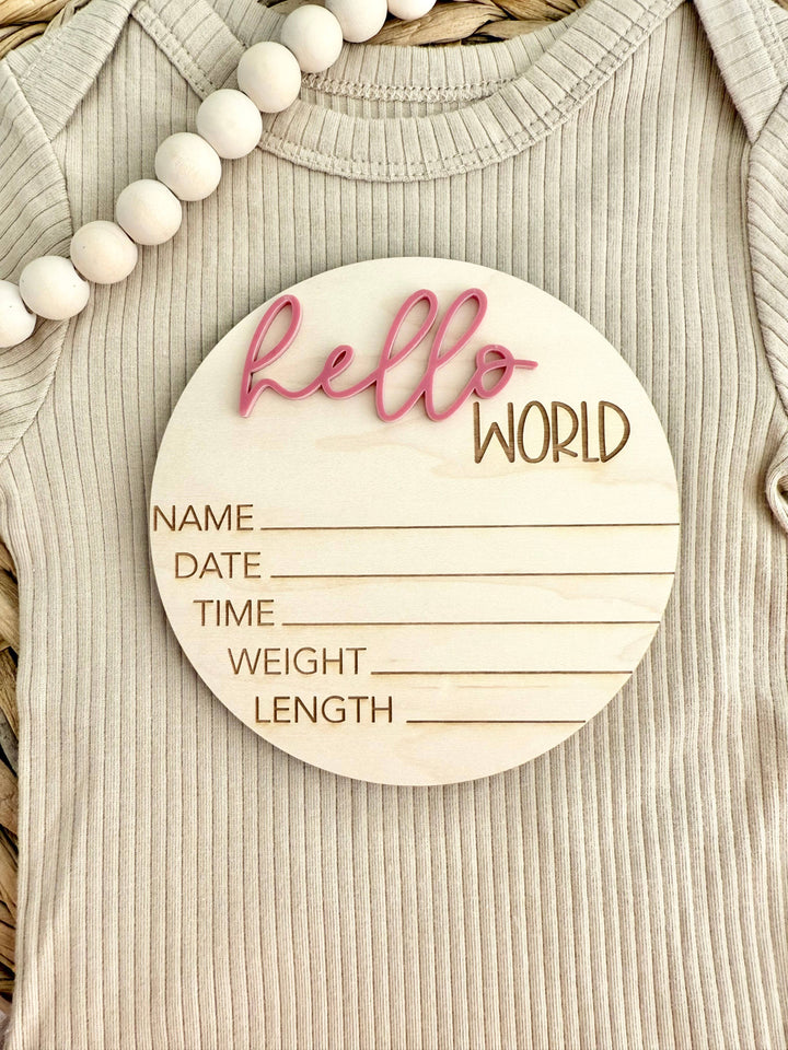 Hello World Baby Announcement - 3D