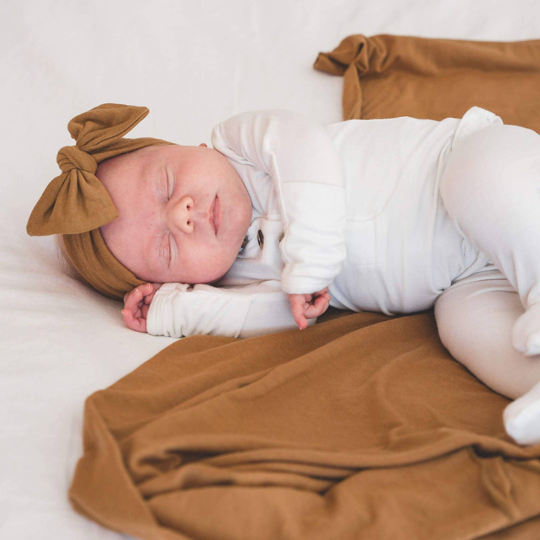 Knit Headband Bow - Camel