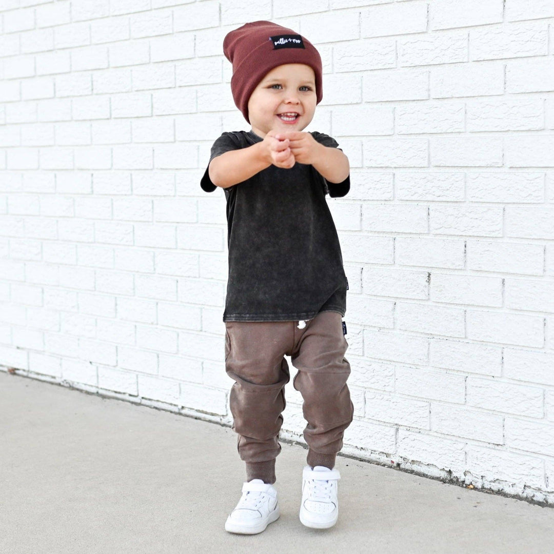 JOGGERS- Bark Snow Wash French Terry