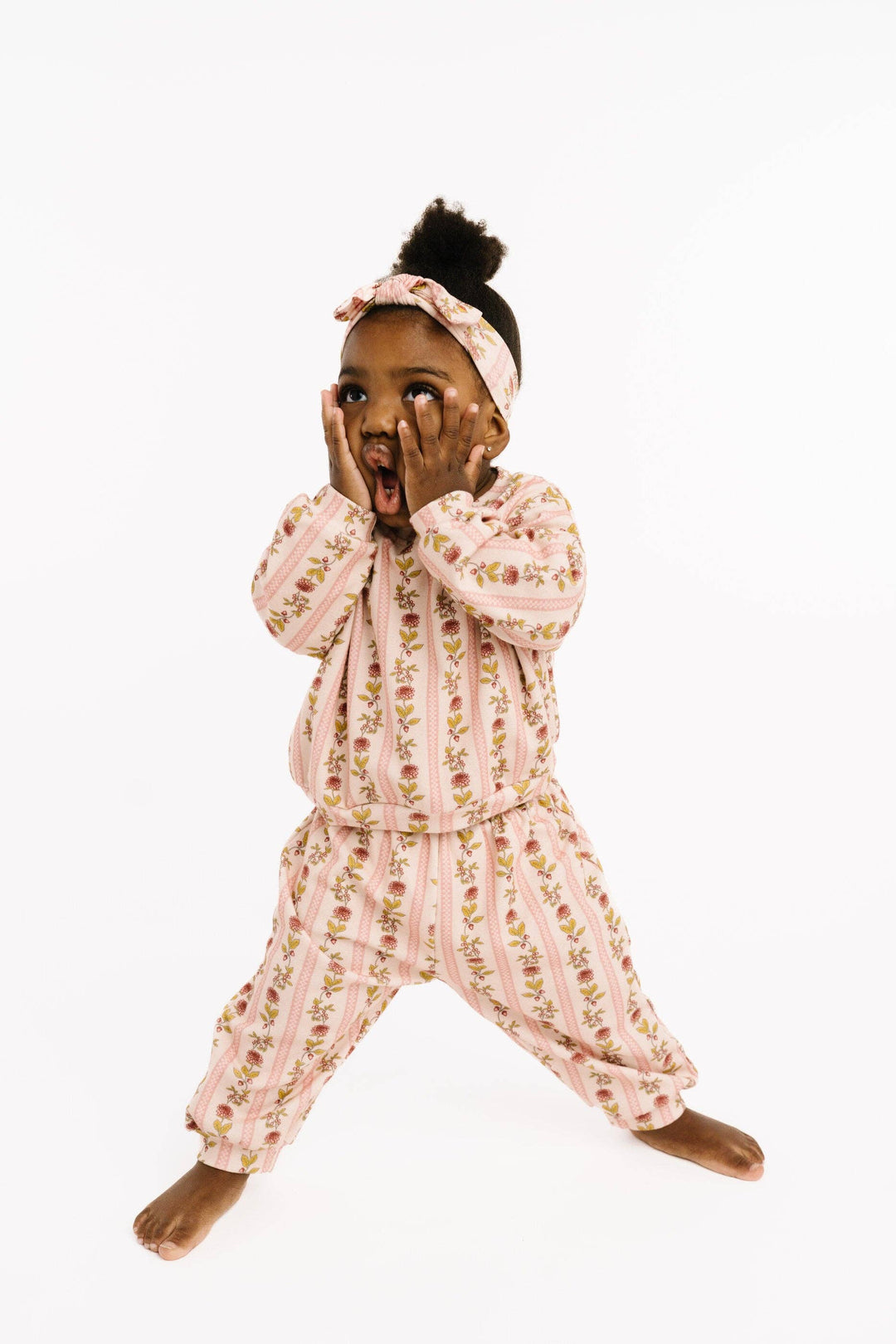 Vintage Floral Stripe Sweatsuit