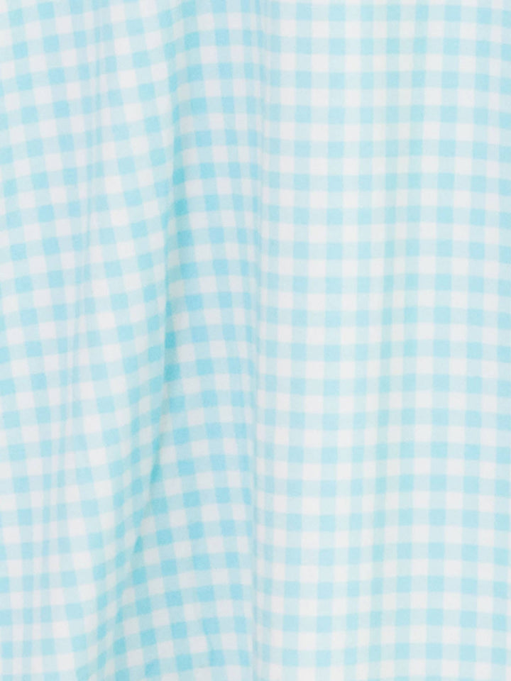 Baby Blue Breeze Gingham Modal Blend Knotted Sleep Gown & Hat Set