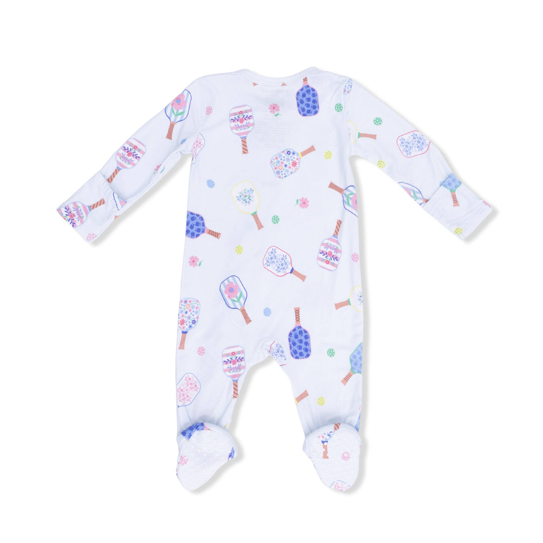 Floral Pickleball - 2 Way Zipper Footie