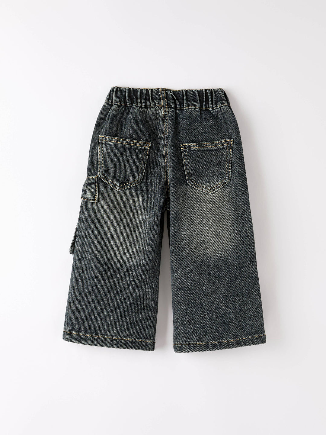 Girls Bow Stretch Wide-Leg Jeans No Belt