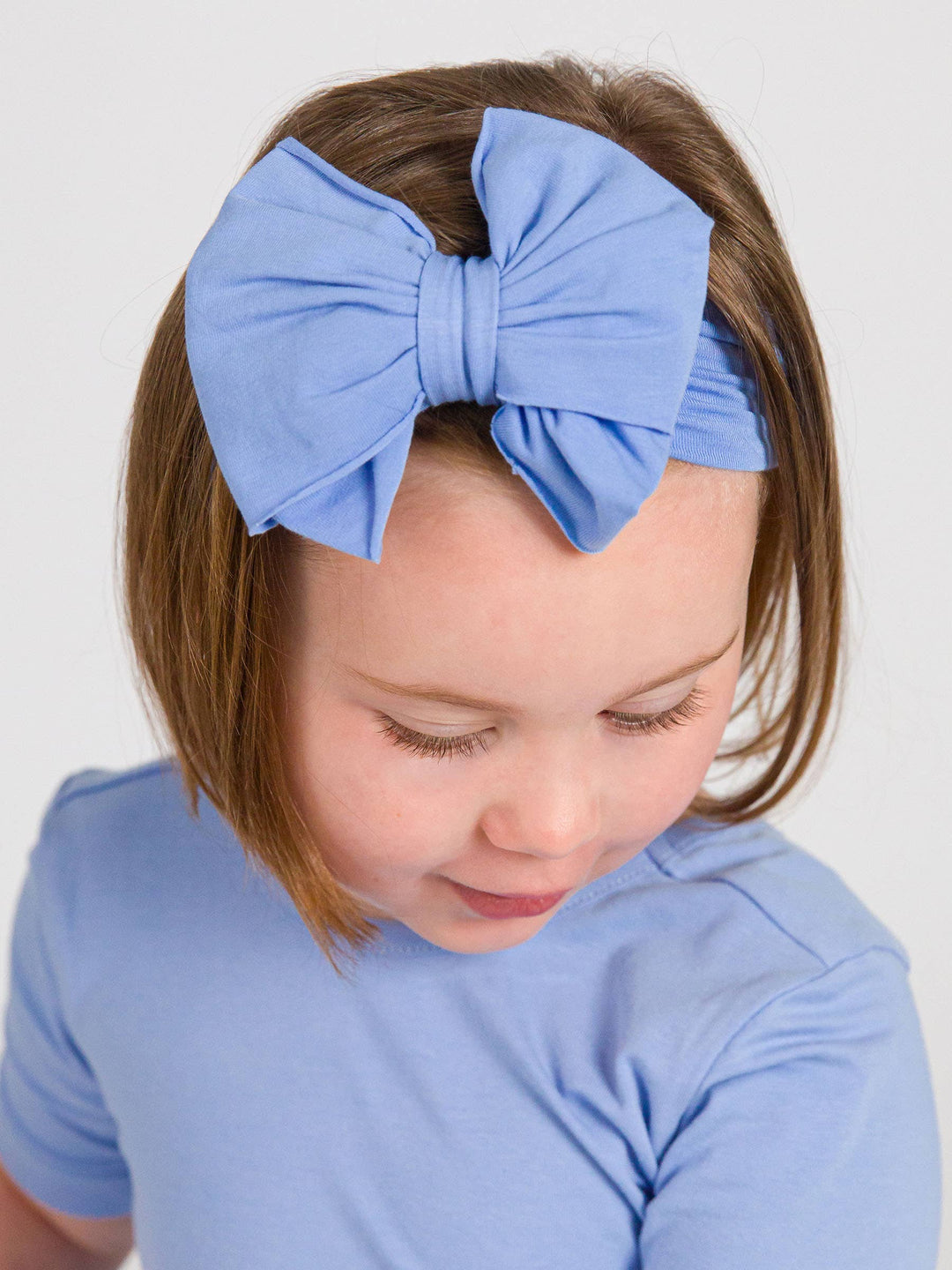 Girls Periwinkle Blue Big Bow Headband