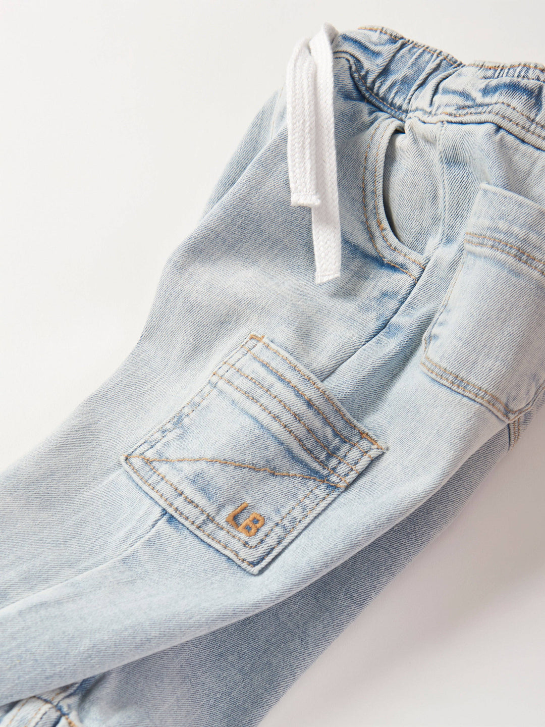 Cargo Denim Jogger - Light Wash