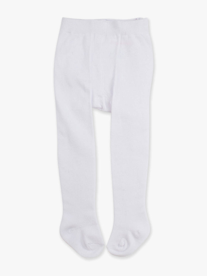 Girls White Footed RuffleButt Tights