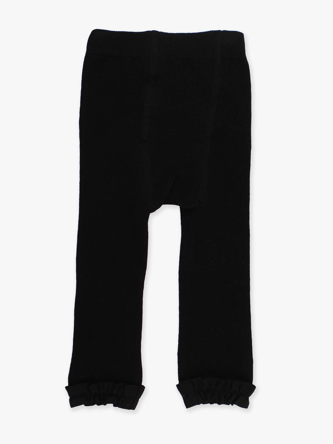 Girls Black Footless Ruffle Tights
